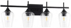 VONLUCE Bathroom Vanity Light, 4 Light Bathroom Light Fixture Over Mirror, Bathroom Wall Lamp with Clear Glass, Modern Black Vanity Lighting fixtures for Bathroom, Bedroom, Hallway