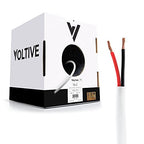 Voltive 16/2 Speaker Wire, in-Wall CL3 & Direct Burial, White, 250ft - 16AWG, 2 Conductors, Stranded Oxygen-Free Copper, UL Listed - V-1210-4