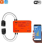 WiFi Smart Power Meter with 2pcs 80A Current Transformer Clamp,Tuya app 2-Way Bilateral Monitor Real Time KWh Eenrgy Electricity Voltage Statistics.