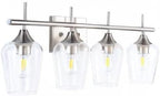 VONLUCE Bathroom Vanity Light, 4 Light Bathroom Light Fixture Over Mirror, Bathroom Wall Lamp with Clear Glass, Modern Vanity Lighting for Bathroom, Bedroom, Hallway, Brushed Nickel, ETL Certificated