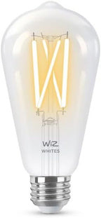 WiZ Clear 60W ST19 Tunable White Filament LED Smart Bulb - Pack of 6 - E26- Indoor - Connects to Your Existing Wi-Fi - Control with Voice or App + Activate with Motion - Matter Compatible