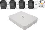 Ultra Blue Series 4CH 4K POE H.265 NVR, 1TB & 4X 2K (4MP) Indoor/Outdoor IR Cameras with Built-in Mic – Remote Access Via Pc, Mac & Phone (No Monthly Fee)
