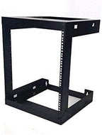 Raising electronics 12U Wall Mount Open Frame 19 Inch Server Equipment Rack Threaded 15 Inch Depth Black (12U)