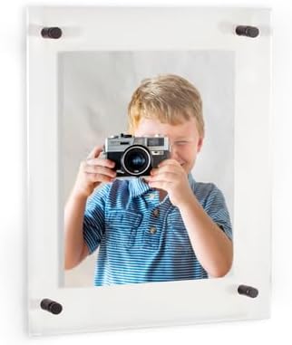 ArtToFrames 15x30 Inch Double Panel Floating Acrylic Picture Frame (Full Frame is 19x34) comes with Black Standoff Hardware, Made in the USA, 1 Pack