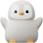 ATSUI Happy Penguin Night Light, LED Squishy Novelty Animal Lamp, Food Grade Silicone, 2 Level Dimmable, Nursery Nightlight for Desk Decor, Funny Gifts Stuff for Boys Girls Baby, White Elephant Gifts