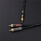 JORZOR Audiophile RCA to 2RCA Subwoofer Cable,1 RCA Male to 2 RCA Male Audio Cable RCA Y-Adapter,Oxygen-Free Copper,Nylon Braided Jacket (5M(16.5FT)) (RANHANG1)