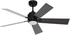 SMAAIR Smart WiFi LED Ceiling Fan, 52inch Plywood Outdoor Smart Ceiling Fan with Remote, App Control with Timer and Schedule, Compatible with Alexa/Google Assistant/Siri Shortcuts (Black/Walnut)
