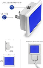 L LOHAS LED Blue Night Lights Plug into Wall 6-Pack, 0.3W Plug in Night Light, Dusk to Dawn, Bright Nightlight Auto-On/Off, for Adults Kids Room Bedroom Bathroom Hallway Kitchen, Non-Dim
