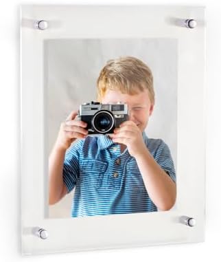 ArtToFrames 13x16 Inch Double Panel Floating Acrylic Picture Frame (Full Frame is 17x20) comes with Chrome Standoff Hardware, Made in the USA, 1 Pack