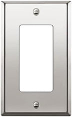ENERLITES Decorator Switch or Outlet Metal Wall Plate, Stainless Steel 201, Corrosion Resistant, Size 1-Gang 4.50" x 2.76", 7731-PC, Polished Chrome, Silver