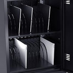 Thetilsy 35 Device Mobile Charging Station for Laptops/Tablets/iPads/Chromebooks,35 Bay Lockable Charging Cabinet with Power Strip for Classroom,School Charging Carts with Casters(Black)