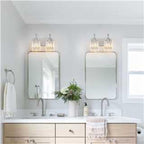 BBLLWJ Modern Bathroom Vanity Light 2-Light Chrome Crystal Light Fixtures Over Mirror for Bathroom Wall Sconce