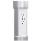 Kitchen Countertop Hidden Power Outlet w/USB, Motorized Pop Up, Custom Top Compatible (Silver, 15 Amp)