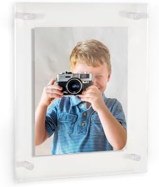 ArtToFrames 14x20 Inch Double Panel Floating Acrylic Picture Frame (Full Frame is 18x24) comes with White Standoff Hardware, Made in the USA, 1 Pack