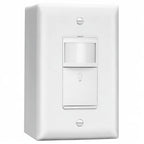 LIDER Motion Sensor Switch with Wall Plate, PIR Sensor Light Switch, Occupancy & Vacancy Modes, No Neutral Wire Required, 120V, 60Hz, 150W LED/CFL, Single Pole, LPS-1P-WWP2P, White, 2 Pack