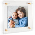 ArtToFrames 12x12 Inch Double Panel Floating Acrylic Picture Frame (Full Frame is 16x16) comes with Gold Standoff Hardware, Made in the USA, 1 Pack