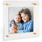 ArtToFrames 12x12 Inch Double Panel Floating Acrylic Picture Frame (Full Frame is 16x16) comes with Gold Standoff Hardware, Made in the USA, 1 Pack