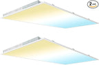 kadision 2x4 LED Flat Panel Light, 60W/50W/40W/30W/25W Adjustable, 5000K/4000K/3500K Selectable, 6600LM 0-10V Dimmable Drop Ceiling Lights, 100-277V ETL-Listed, 2-Pack