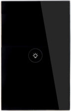 WiFi Smart Wall Touch Light Switch Glass Panel Wireless Remote Control by Mobile APP Anywhere Compatible with Alexa,Timing Function No Hub Required (Wall Switch 1 Gang)