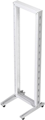 NavePoint 42U 2 Post Rack Open Frame Server Rack for 19 Inch Equipment, AV, Networking, Data & IT Devices, 2-Post Rack 42U with Wheels, 661lbs Weight Capacity, White