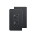 Smart in-Wall Outlet with 2 Individually Controlled Outlets, Tamper Resistant, 2.4 GHz Wi-Fi, Compatible with Alexa Only, Black, 2Pack…