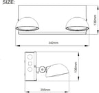TANLUX New York City Approved Emergency Light, Emergency Lights with Battery Backup, White Steel Housing, AC 120/277V, Two Heads On Front Shell