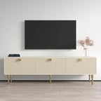 Meble Furniture Dorset 01 TV Stand - Modern Rectangular TV Stand with Storage Cabinets - Media Entertainment Center Console Table for TV Up to 80" - Magnolia