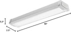 Lithonia Lighting 4 Foot LED Light Fixture, Low-Profile LED Wraparound Flush Mount Ceiling Light, 4000K Cool White, MVOLT, 48-Inch (FMLWL 48 840 ZT MVOLT)