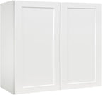 Wall Kitchen Cabinets, White Shaker Cabinet, Wall Mounted, RTA Upper Cabinet, Modern for Kitchen and Bathroom with Door (White, 33" W x 36" H x 12" D)
