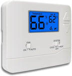 NonProgrammable Thermostat for Home, Digital Energy-Saving Thermostat,Single-Stage Systems, 1 Heat/1 Cool, Easy DIY Install, Blue Backlight