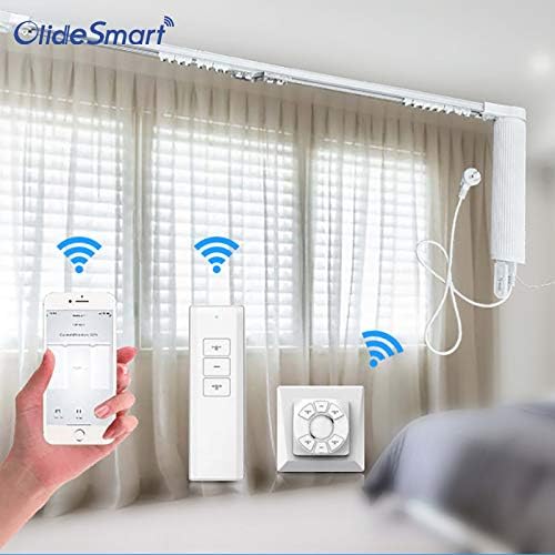 OlideSmart DIY WiFi Smart Automatic Curtain Motor Track System, Automatic Curtain Motor, Blinds Tracks, Length can be Customized (White, 8.2m)
