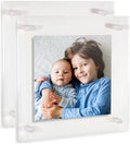ArtToFrames 16x16 Inch Double Panel Floating Acrylic Picture Frame (Full Frame is 20x20) comes with White Standoff Hardware, Made in the USA, 2 Pack