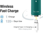 7AM2M Ultrasonic Electric Toothbrush with 6 Brush Heads for Adults&Kids, Type C Charging, One Charge for 120 Days, 5 Modes&40000VPM Powered Toothbrush, 2 Minutes Built in Smart Timer (Peacock Green)