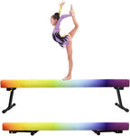 Adjustable&Foldable Gymnastics Balance Beam,6FT/8ft High-Low Level Floor Gymnastic Beam,No Tool Require, Gym Equipment for for Kids Children Girls Home Training