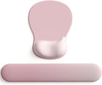 ErgoComfort Gel Wrist Rest Mouse Pad-Ergonomic Office Mousepad with Wrist Support-Non-Slip, Design Desk Accessories Mat for Home&Game Decor (09PinkSerenity Set)