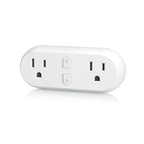 HBN Smart Plug 15A, WiFi&Bluetooth Outlet Extender Dual Socket Plugs Works with Alexa, Google Home Assistant, Remote Control with Timer Function, No Hub Required, ETL Certified, 2.4G WiFi Only
