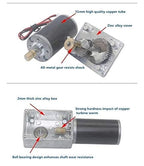 BRINGSMART 12V 16rpm DC Worm Gear Motor 70kg.cm High Torque Turbine Electric Gearbox Motor Self-Locking Reversed Mini Engine Geared Motor for DIY Robot Door Lock Curtain Machine (12V 16rpm)