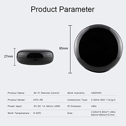 MOES WiFi Smart IR Remote Controller Smart Home Infrared Universal Remote Blaster,One for All Control AC TV DVD CD AUD SAT etc,Compatible with Alexa and Google Assistant,No Hub Required