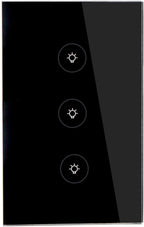WiFi Smart Wall Touch Light Switch Glass Panel Wireless Remote Control by Mobile APP Anywhere Compatible with Alexa,Timing Function No Hub Required (Wall Switch 3 Gang)
