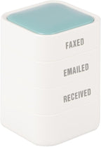 3-in-1 Faxed/Emailed/Received Office Rbber Stamps for Business, Pre Red Inked Company Message Stamp Hand for Efficient Bookkeeping, Ordering, Accounting Work Business Management - 9/10’’x 9/10’’