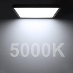 12inch 24W LED Flush Mount Ceiling Light, 5000K Square LED Ceiling Light, Black Flat Panel Lights for Bedroom, Kitchen, Living Room