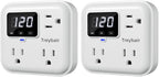 Surge Protector 3-Outlet Power Strip with Voltage Stabilizer, 80V-140V Power Surge Protectors for Refrigerator, TV, Computer | LED Display, Fireproof UL94V-1, Wall Mount,1800J,2 Pack