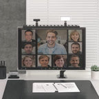 Mount Plus MDS12-2 All-In-One VESA Compatible Monitor Shelf for Device Organizer | Perfect for Online Meetings and Live Streaming Such As Cameras, Microphones, Spotlights, Webcams | Height Adjustable