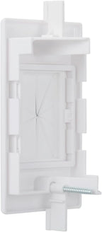Kebulldola 1 Gang Cable Wall Plate Pass Through with Low Voltage Mounting Bracket, in Wall Grommet Kit Built in Flexible Rubber Passthrough for Low-Voltage Cable Easy Install, 6 Pack White