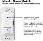 Lutron Maestro Motion Sensor Light Switch Indoor for Bathroom, Garage, Laundry Room, Closet, Occupancy Sensor Light Switch, Single-Pole, No Neutral, MS-OPS5M-BI