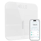 Wyze Smart Scale X - Digital Bathroom Scale for Body Weight, BMI, Body Fat, Muscle Mass, Heart Rate Monitor | ITO Glass & LED Backlight | Batteries Included, 400 lbs (White)