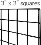 7RiversART Grid Wall Commercial Grade Grid Panels Heavy Duty Panel for Retail Display Wall 2' W x 6' H, Black (Pack of 3) Easily Portable