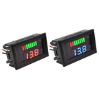 Battery Charge Level Indicator Universal Car Battery Capacity Meter Tester Checker 12v-72v Blue Motorcycle Checker Auto Tester Fuel Gauge Indicator
