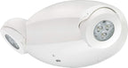 Lithonia Lighting Quantum LED Emergency Fixture with Dual Adjustable Heads, Wall or Ceiling Mount, UVOLT, White Housing