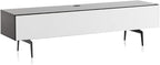 SONOROUS ST-360 Premium TV Stand for Living Room – Modern TV Stands & Entertainment Center with Storage – Black Glass & White Wood Cover – Luxury Media Console with Metal Legs for TVs up to 75 inches